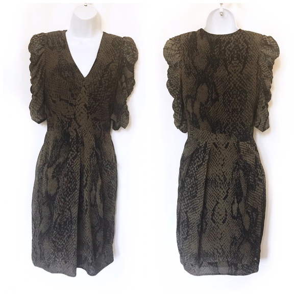 snakeskin chiffon dress